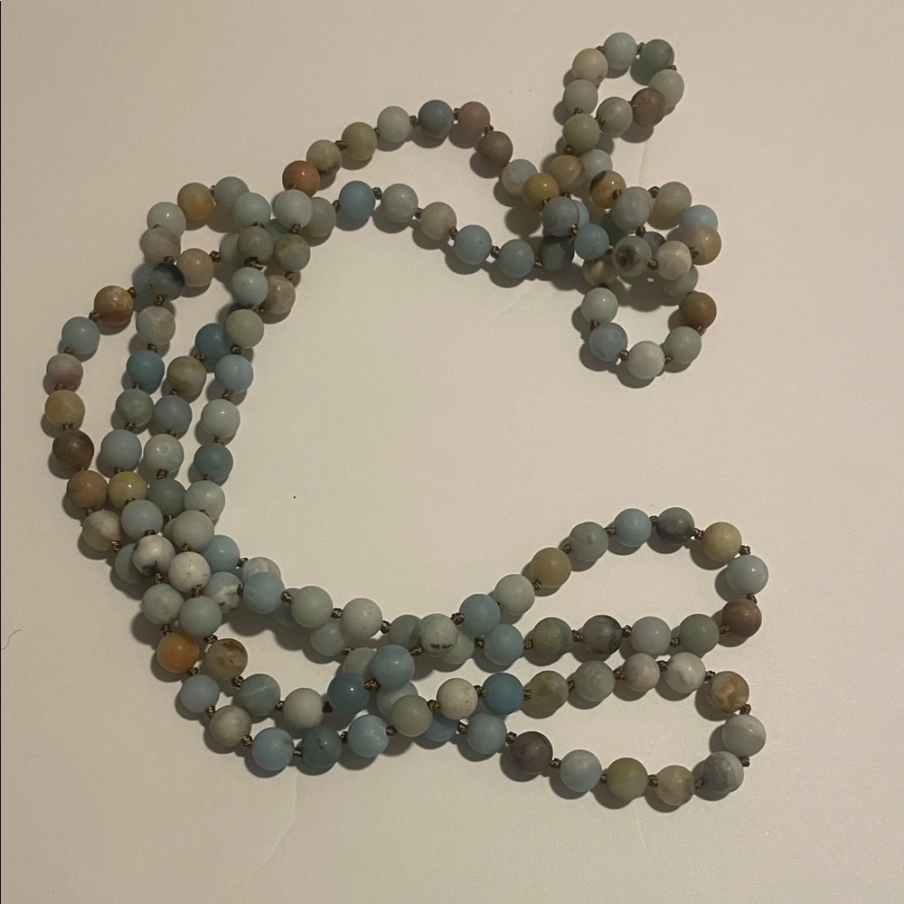 Stella & Dot Blue and Brown Beaded Necklace